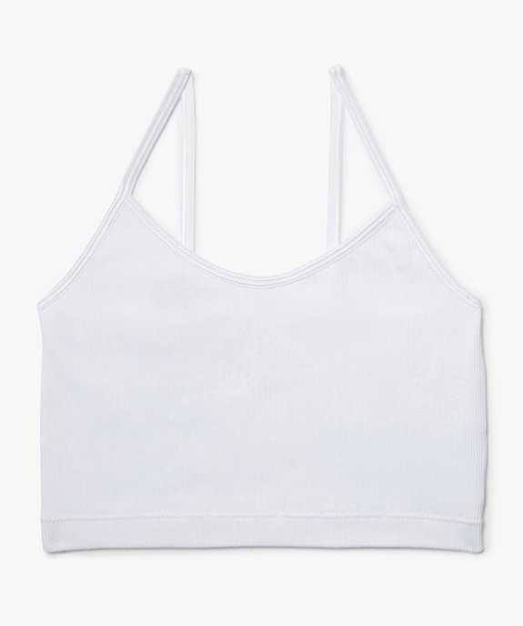 Brassière fille façon crop top à fines bretelles vue1 - GEMO 4G FILLE - GEMO