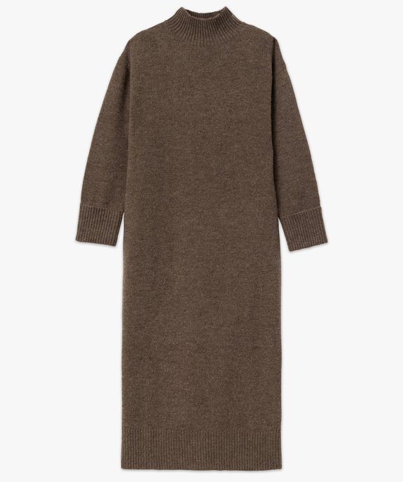 Robe pull longue à col montant en laine femme vue4 - GEMO(FEMME PAP) - GEMO