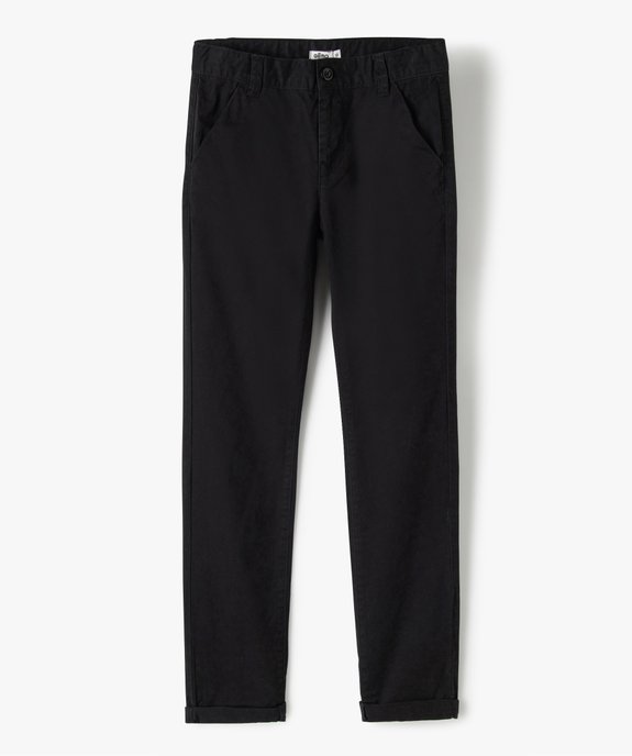 Pantalon garçon chino uni à revers vue1 - GEMO 4G GARCON - GEMO