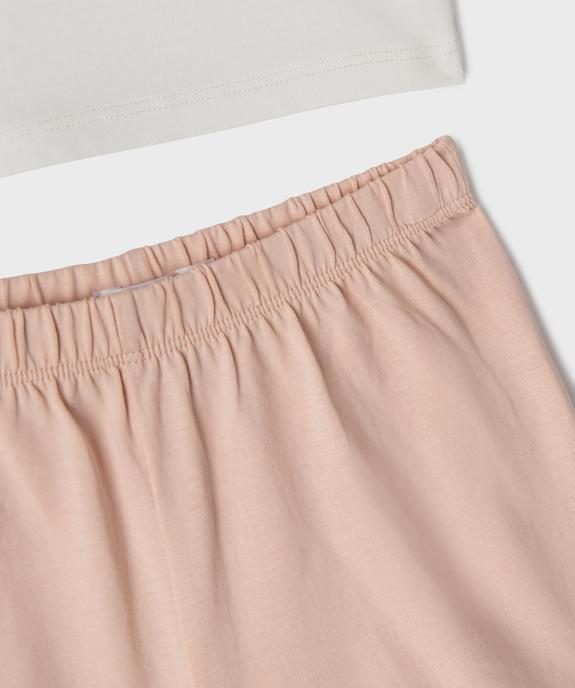 Pyjashort en jersey de coton fille vue2 - GEMO 4G FILLE - GEMO