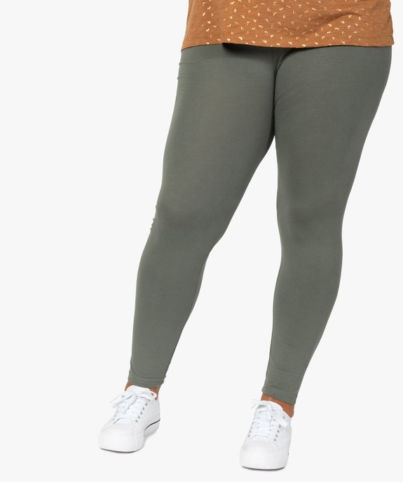 Legging femme grande taille uni en coton stretch vue1 - GEMO 4G GT - GEMO