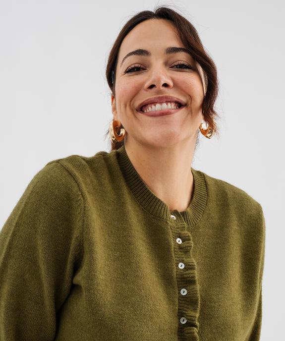 Gilet à col rond aux finitions froncées femme grande taille vue2 - GEMO (G TAILLE) - GEMO
