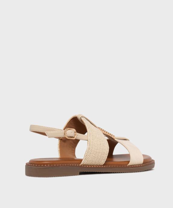 Sandales plates à larges brides et bijou métallique femme - Valentina Baldano vue4 - VALENTINA BALDA - GEMO