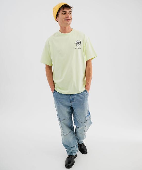 Tee-shirt manches courtes oversize à motif urbain homme vue4 - GEMO 4G HOMME - GEMO