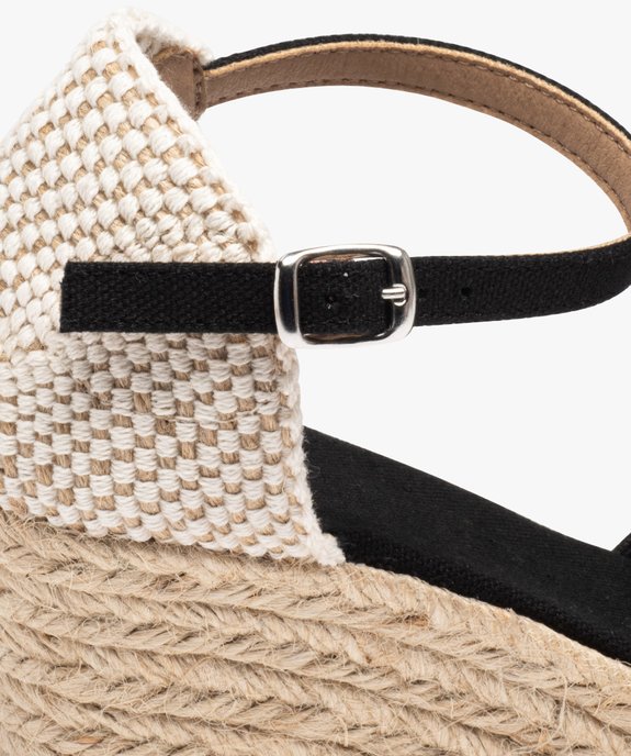 Espadrilles femme à talon compensé et dessus en toile unie  vue6 - GEMO(URBAIN) - GEMO