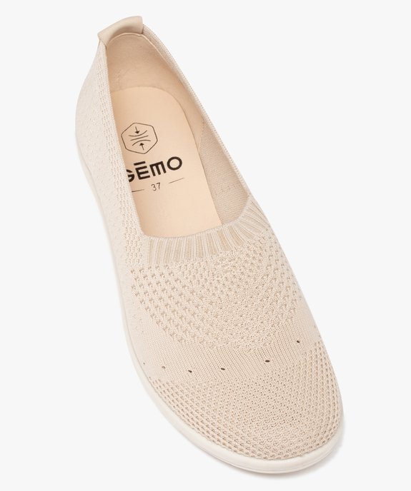Mocassins femme confort unis en mesh à semelle compensée vue5 - GEMO (CONFORT) - GEMO