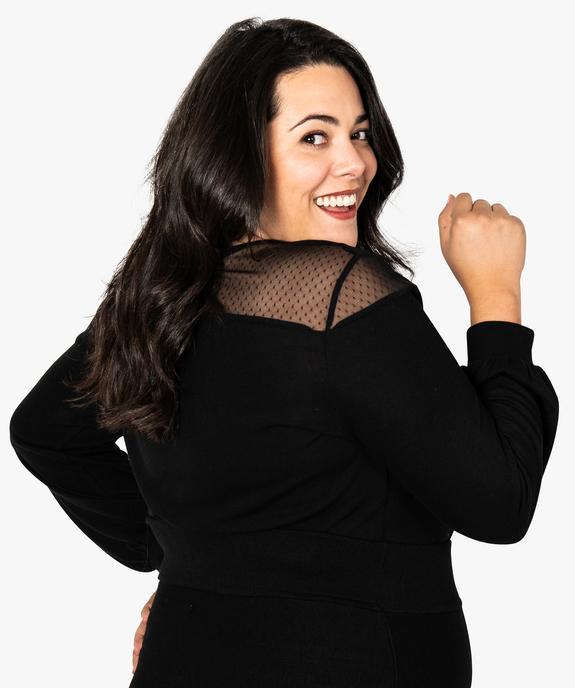 Pull femme fin avec décolleté en plumetis - Gémo x Lalaa Misaki vue3 - GEMO (G TAILLE) - GEMO