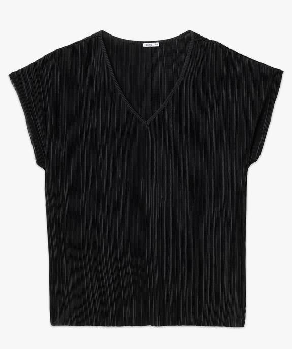 Tee-shirt manches courtes en maille plissée femme grande taille vue4 - GEMO (G TAILLE) - GEMO
