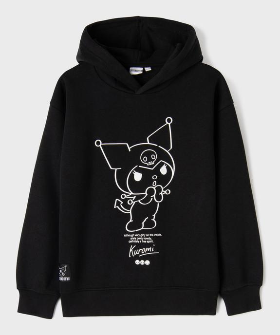 Sweat à capuche imprimé Kuromi fille vue1 - KUROMI - GEMO