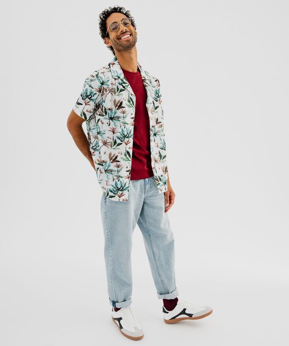 Tee-shirt à manches courtes et col rond homme vue4 - GEMO 4G HOMME - GEMO