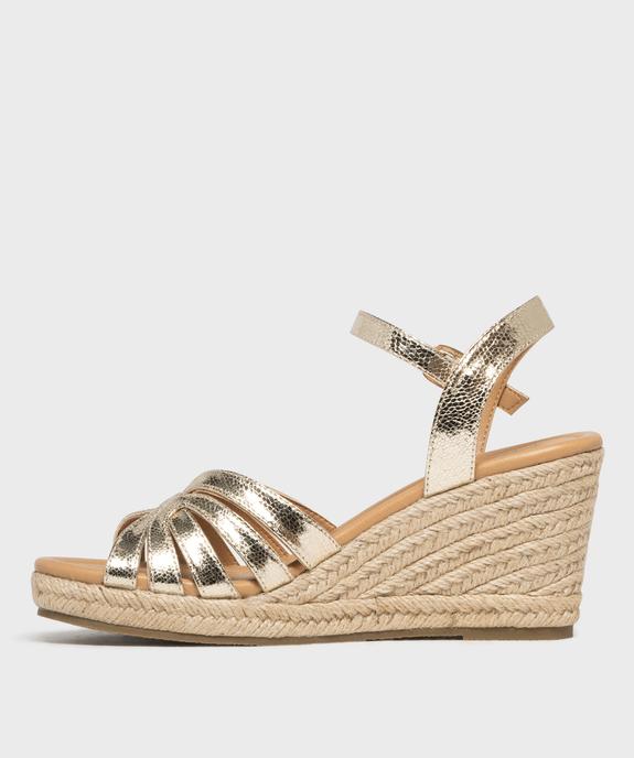 Sandales compensées en toile métallisée femme - Valentina Baldano vue3 - VALENTINA BALDA - GEMO