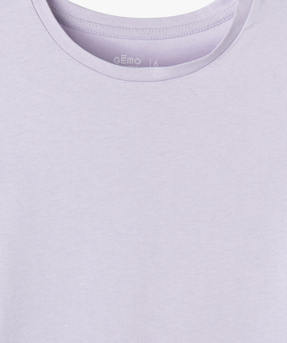 Tee-shirt manches courtes et col rond fille vue2 - GEMO 4G FILLE - GEMO