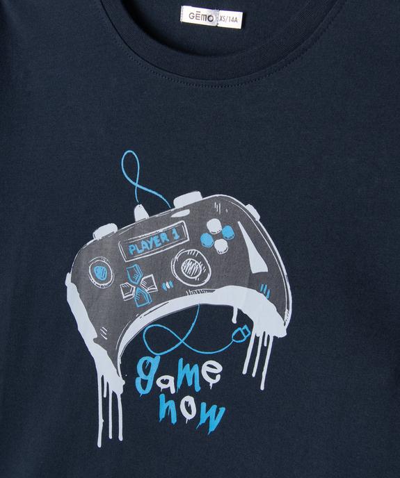 Pyjama en coton bicolore avec motif manette de jeu garçon vue2 - GEMO 4G GARCON - GEMO