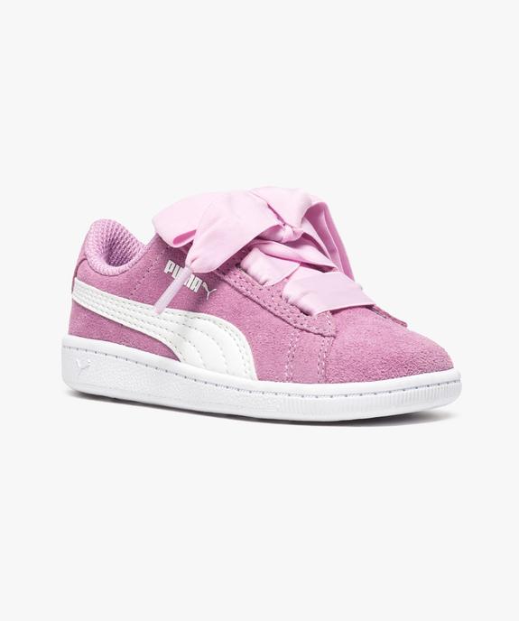 Basket en cuir suédé avec lacets satin - Puma Heart vue2 - PUMA - GEMO