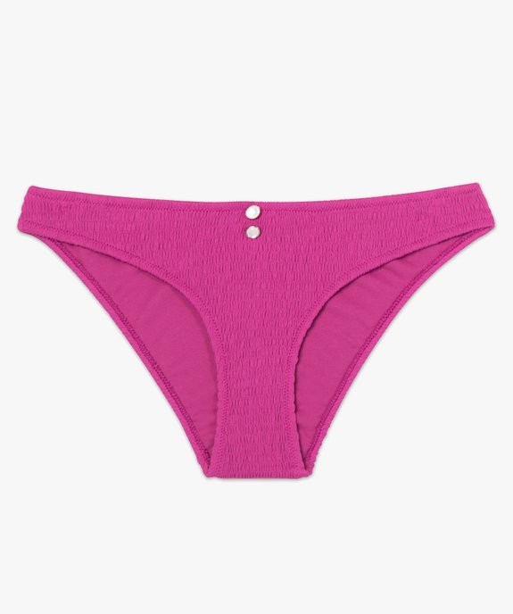 Bas de maillot de bain femme forme slip en maille gaufrée vue4 - GEMO (PLAGE) - GEMO