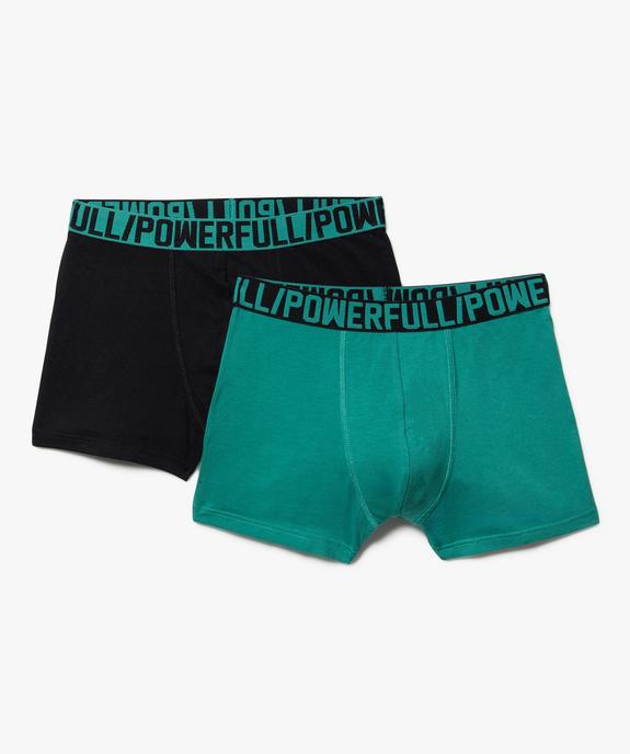 Boxer en coton stretch avec ceinture à message homme (lot de 2) vue1 - GEMO 4G HOMME - GEMO
