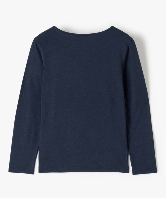 Tee-shirt fille à manches longues avec motif - La Reine des Neiges vue3 - REINE DES NEIGE - GEMO