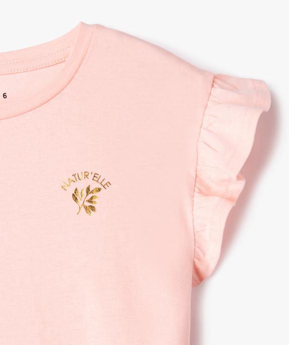 Tee-shirt à manches courtes avec volants fille vue2 - GEMO (ENFANT) - GEMO
