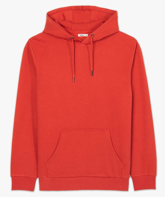 Sweat homme à capuche uni et molletonné vue4 - GEMO 4G HOMME - GEMO