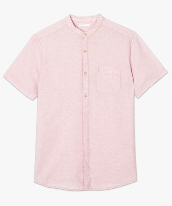 Chemise homme en lin à manches courtes et col mao vue4 - GEMO (HOMME) - GEMO