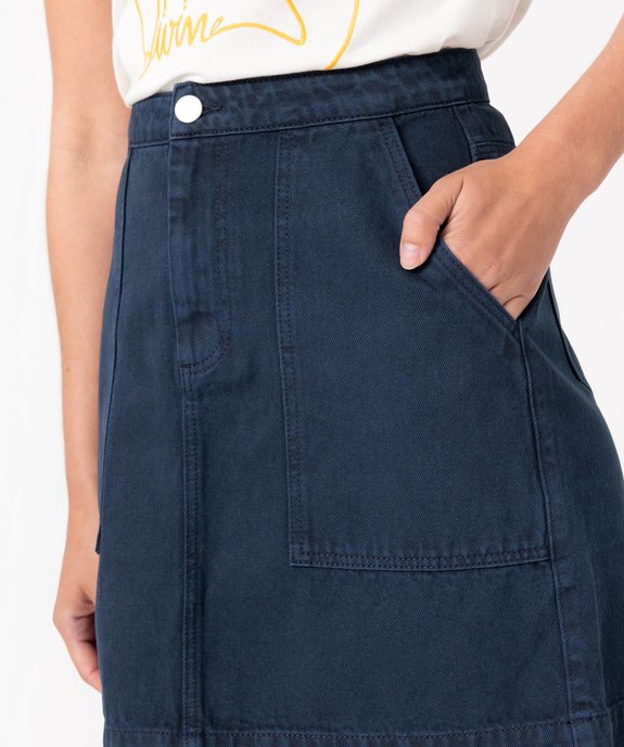 Jupe femme en toile de coton avec poches plaquées    vue2 - GEMO(FEMME PAP) - GEMO