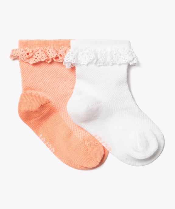 Chaussettes bébé fille à volants (lot de 2) vue1 - GEMO 4G BEBE - GEMO