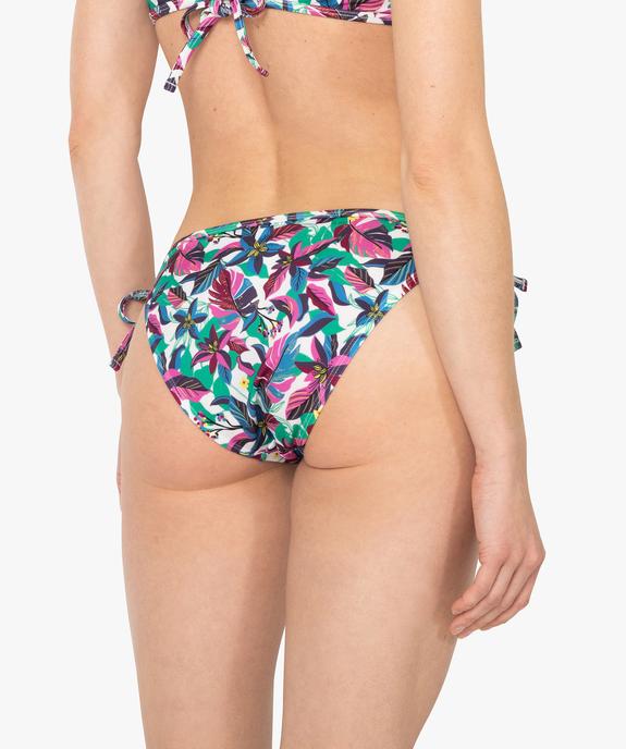 Bas de maillot de bain femme forme slip avec liens vue2 - GEMO (PLAGE) - GEMO