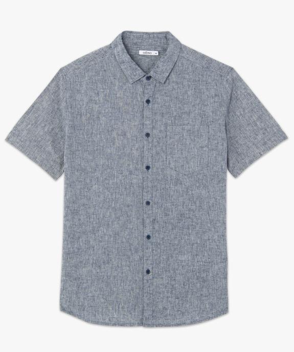Chemise homme en lin et coton à manches courtes vue4 - GEMO (HOMME) - GEMO