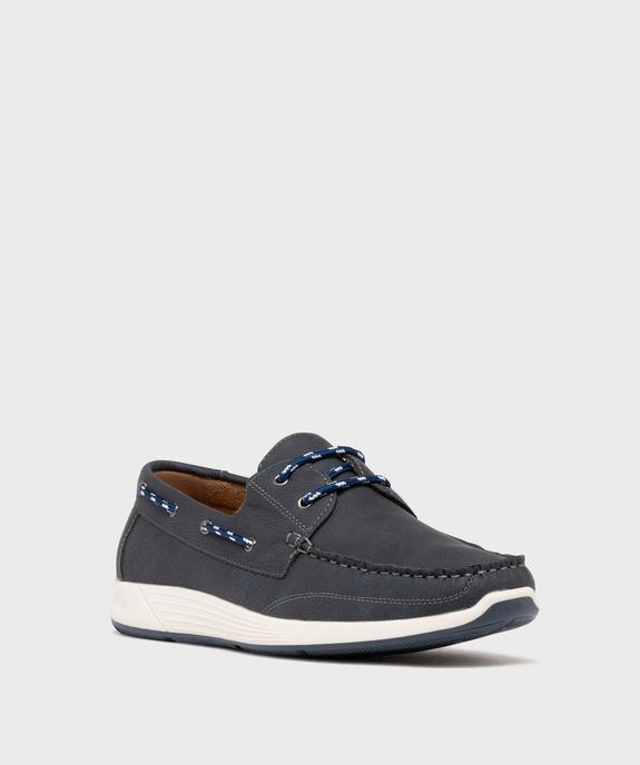 Chaussures bateau à lacets et semelle intérieure cuir vue2 - URBAN STEPS - GEMO