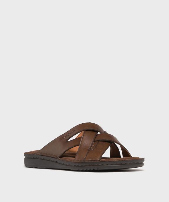 Mules en cuir confortables à brides croisées homme - Pierre Cardin vue3 - PIERRE CARDIN D - GEMO