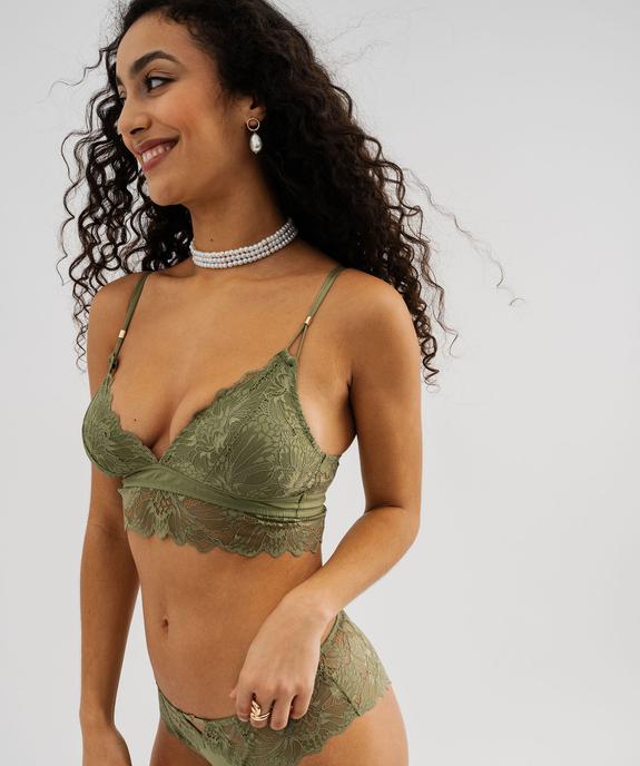 Soutien-gorge triangle en dentelle avec mousses amovibles vue1 - GEMO(HOMWR FEM) - GEMO