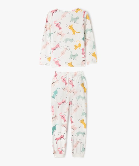 Pyjama en coton 2 pièces à motif chats fille vue4 - GEMO 4G FILLE - GEMO