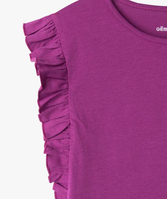 Tee-shirt avec volants sur les côtés fille vue4 - GEMO 4G FILLE - GEMO