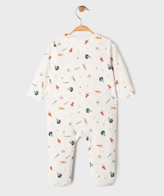 Pyjama en velours avec motif dinosaure bébé vue3 - GEMO 4G BEBE - GEMO