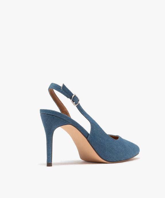 Escarpins à talon aiguille et bout pointu en toile denim femme - Valentina Baldano vue11 - VALENTINA BALDA - GEMO