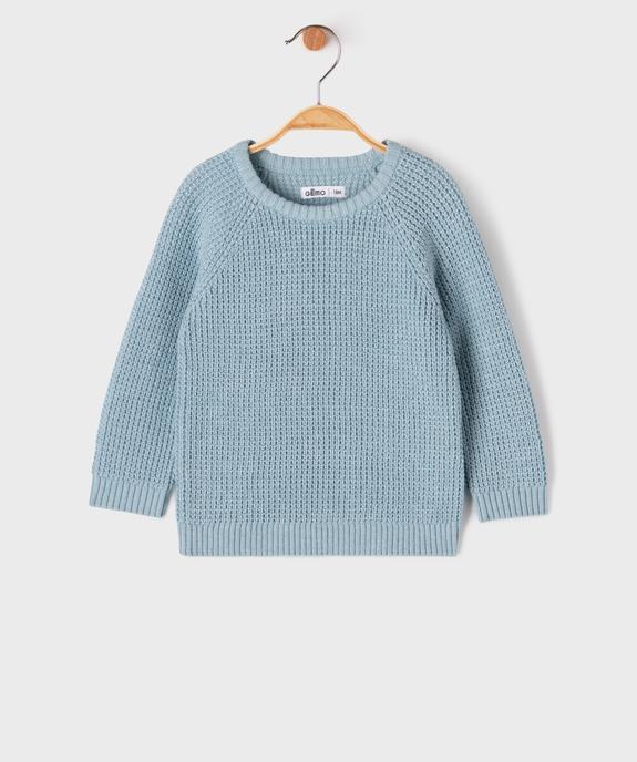 Pull en maille fantaisie à manches raglan bébé garçon vue1 - GEMO(BEBE DEBT) - GEMO