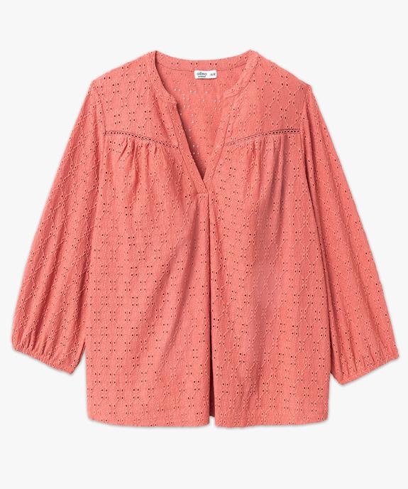 Blouse manches 3/4 en maille ajourée femme grande taille vue4 - GEMO 4G GT - GEMO