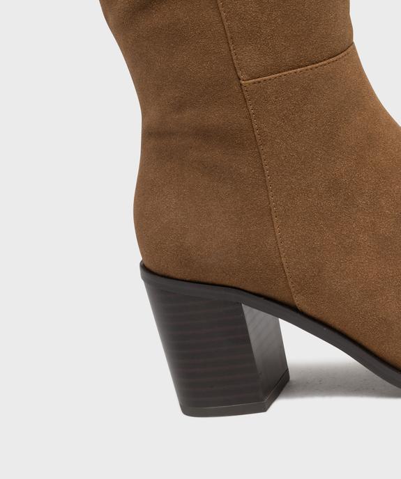 Bottes à talon en suédine femme vue6 - FOLLOW ME - GEMO