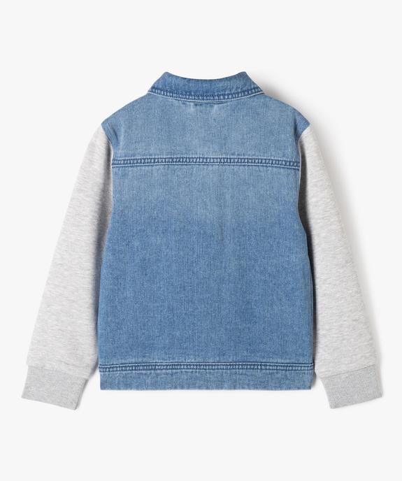 Blouson en jean avec manches sweat garçon vue5 - GEMO 4G GARCON - GEMO