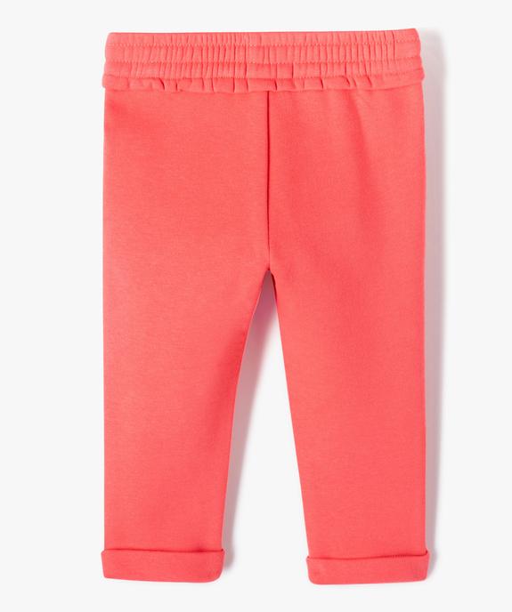 Pantalon de jogging avec pinces bébé fille vue3 - GEMO 4G BEBE - GEMO