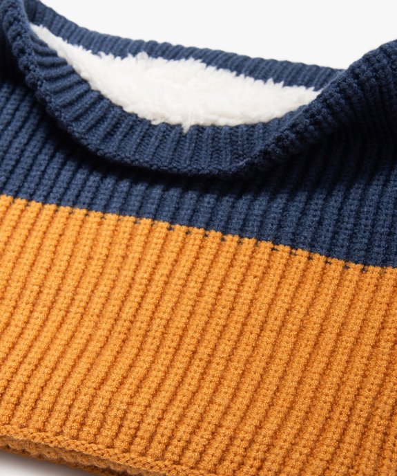 Echarpe snood bicolore doublée sherpa garçon vue2 - GEMO (ENFANT) - GEMO