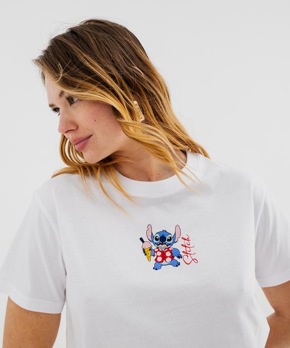 Tee-shirt manches courtes imprimé devant et dos femme - Stitch vue1 - LILO & STITCH - GEMO