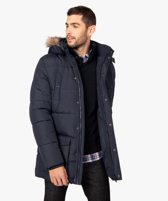 Parka homme matelassée avec capuche amovible vue1 - GEMO (HOMME) - GEMO