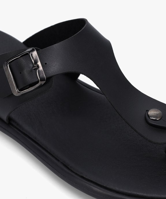 Sandales homme unies à bride en T vue6 - GEMO (CASUAL) - GEMO