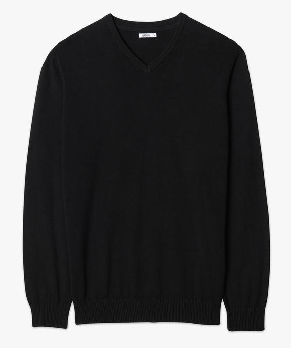 Pull homme en coton avec col V vue4 - GEMO (HOMME) - GEMO