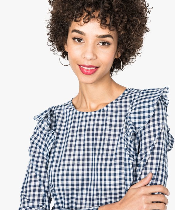 Blouse vichy à volants vue2 - GEMO(FEMME PAP) - GEMO