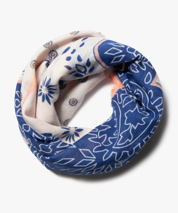 Foulard fille imprimé avec pompons - LuluCastagnette vue1 - LULUCASTAGNETTE - GEMO