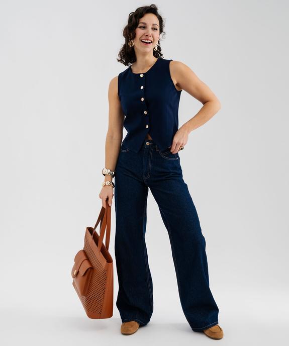 Gilet de costume sans manches en maille milano femme vue4 - GEMO(FEMME PAP) - GEMO