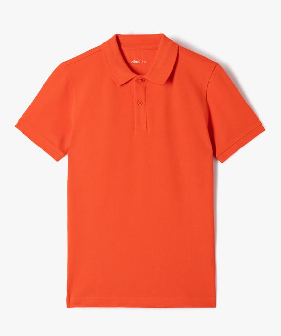 Polo à manches courtes en maille piquée garçon vue1 - GEMO (JUNIOR) - GEMO