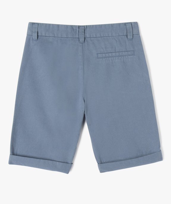 Bermuda coupe chino regular en toile de coton garçon vue3 - GEMO 4G GARCON - GEMO